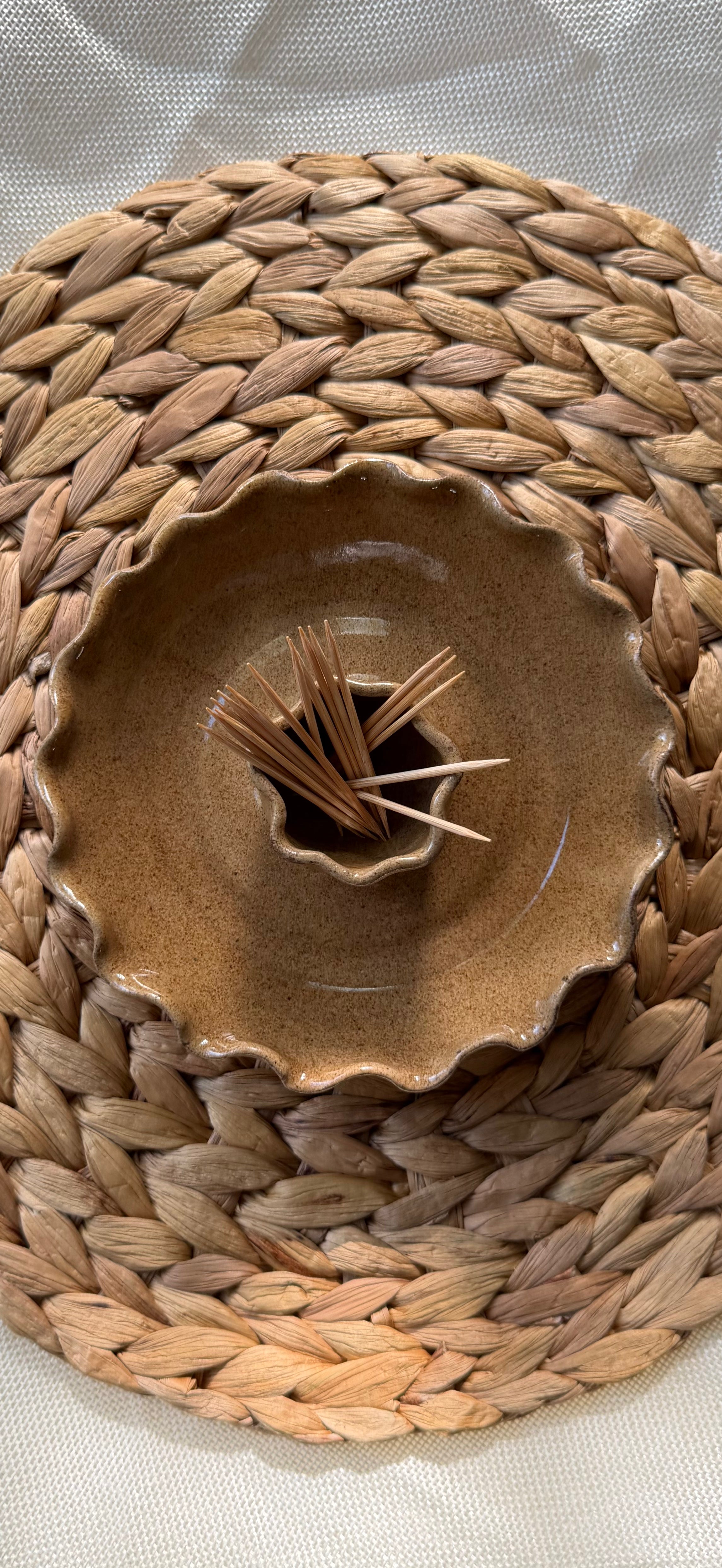Olive Dish with wavy rim