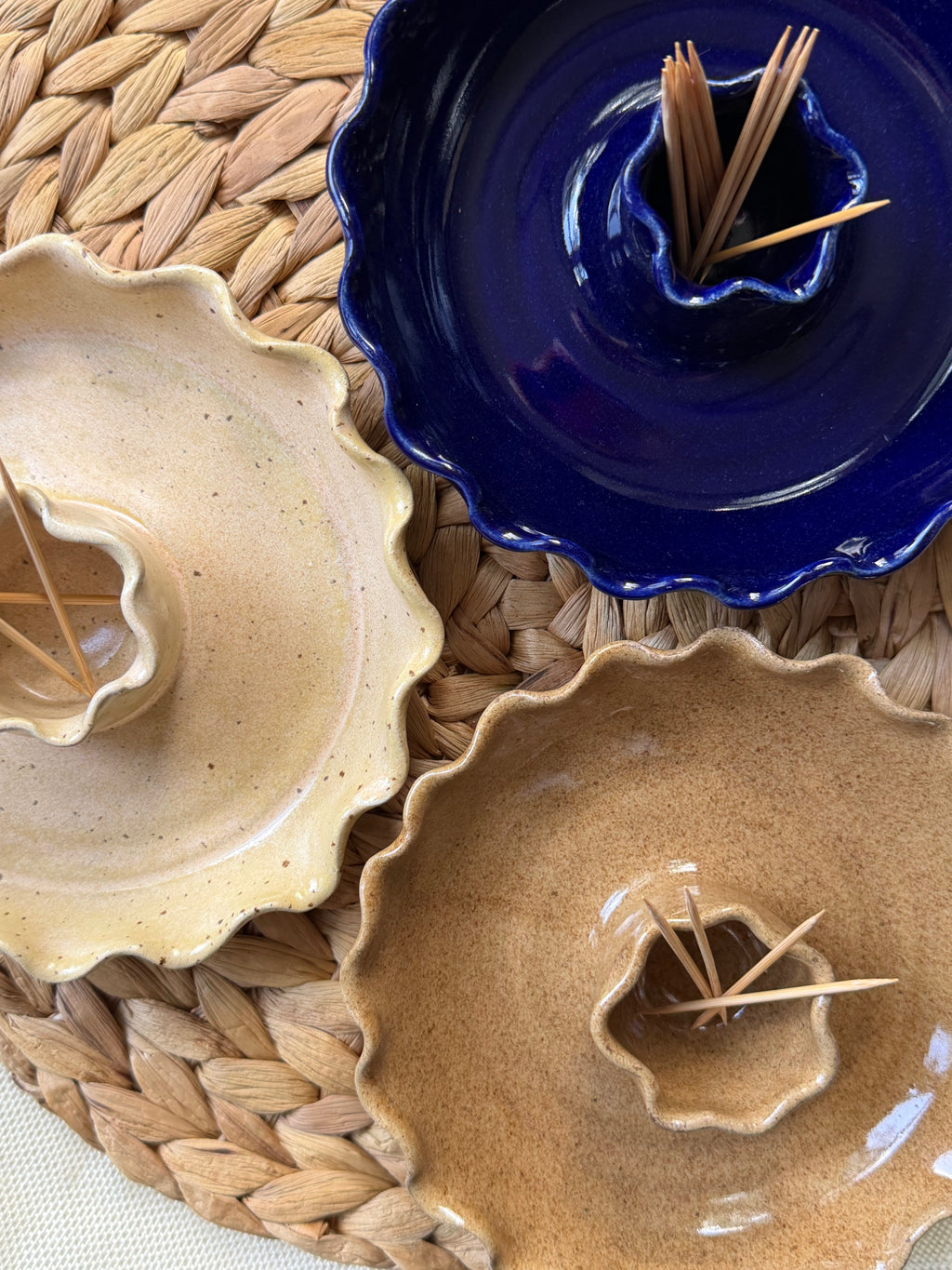 Olive Dish with wavy rim