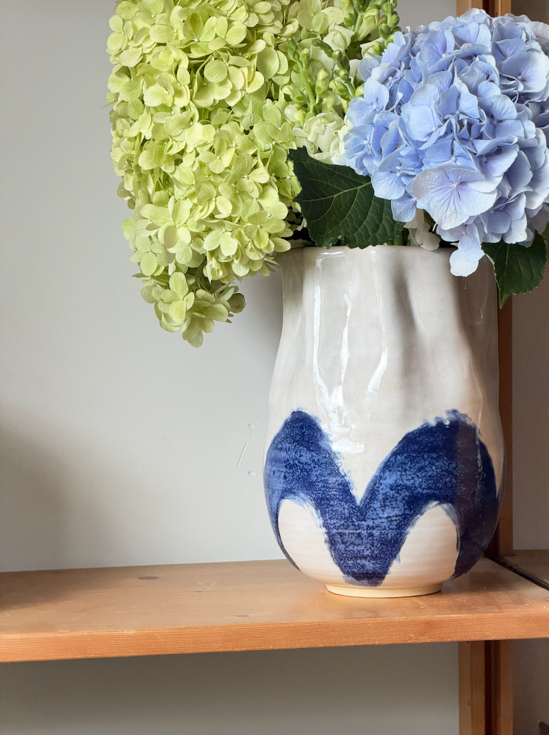 Ocean tides ceramic vase