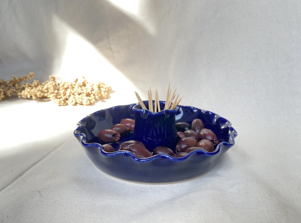 Olive Dish with wavy rim