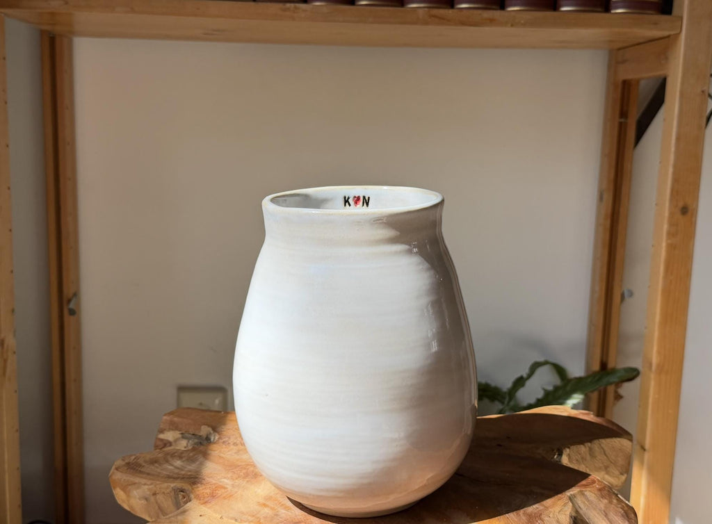 Made to order: Handmade Ceramic Vase, Personalized with Initials and Date, Wedding Gift