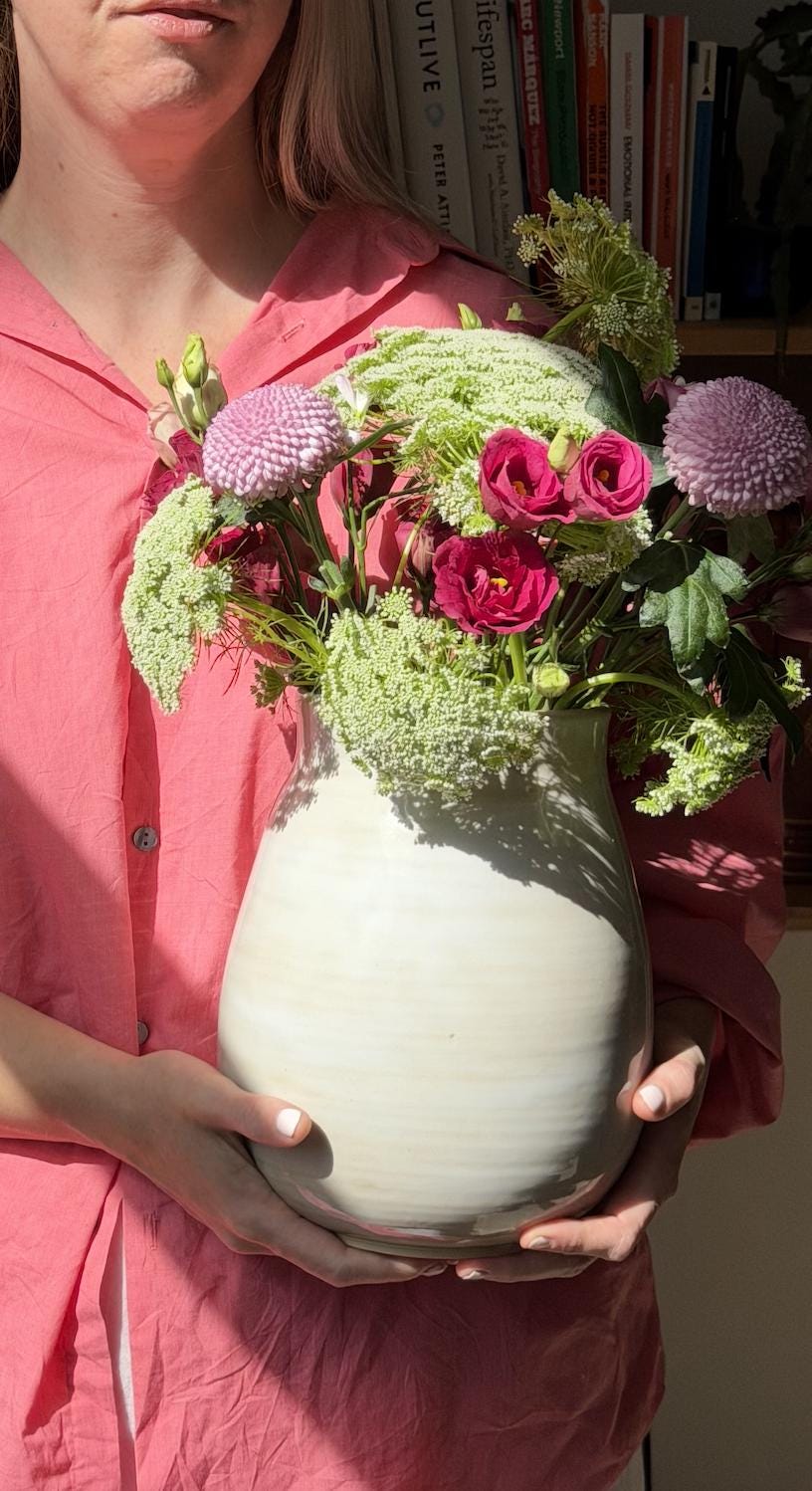 Made to order: Handmade Ceramic Vase, Personalized with Initials and Date, Wedding Gift